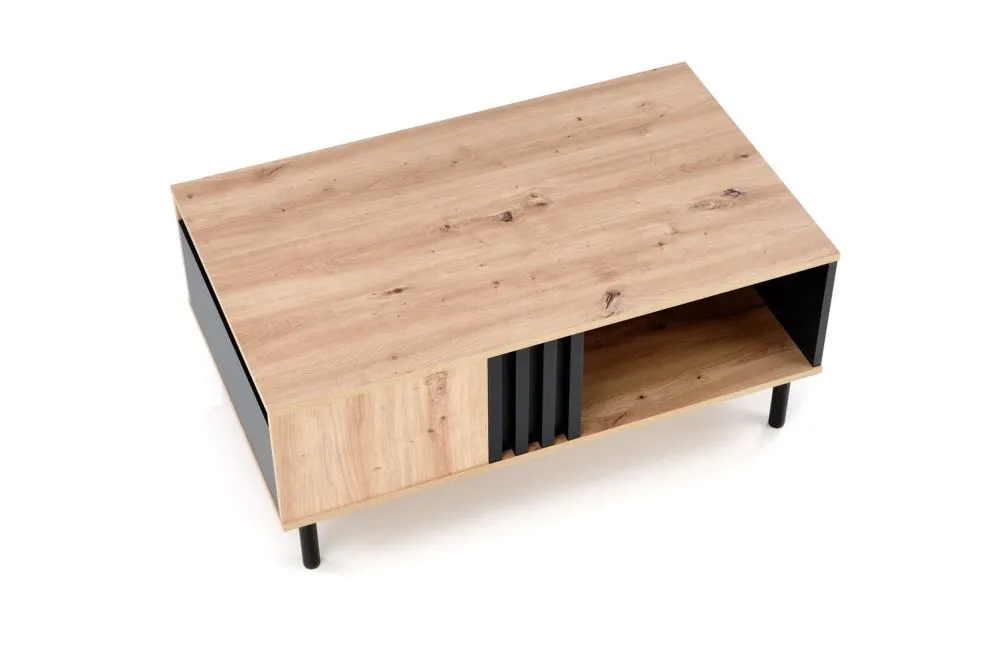 Stolik kawowy SONIA 100x60 dąb artisan/czarna z szufladą I sklep meblowy MIRAT. styl LOFT