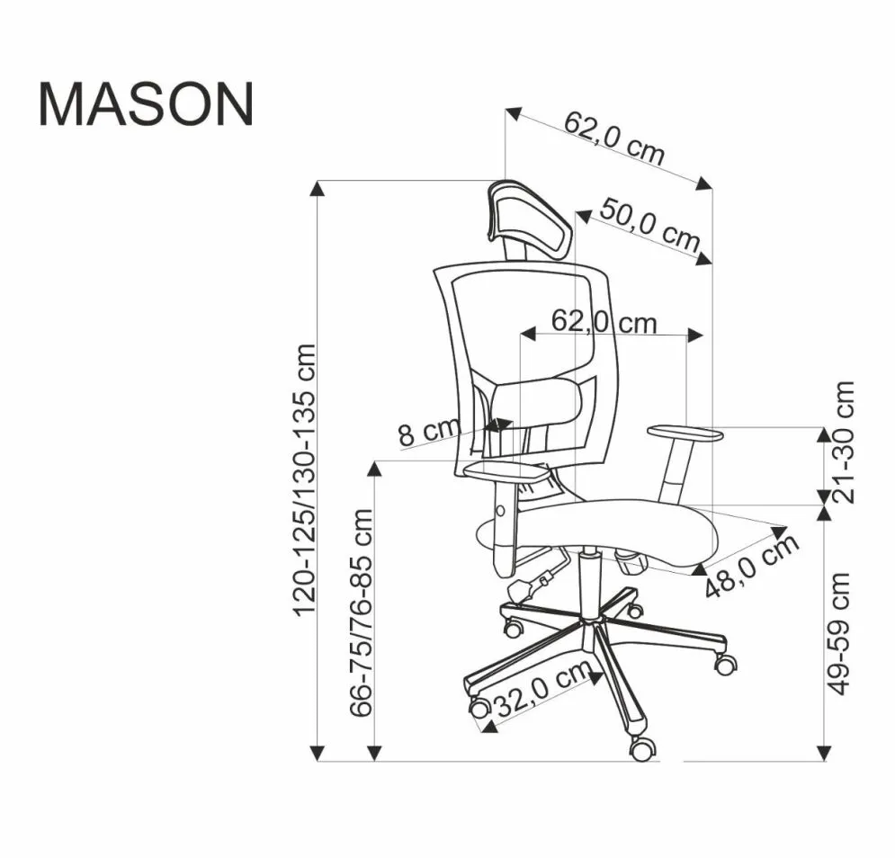 Fotel biurowy MASON czarny z mechanizmem multiblock I sklep meblowy MIRAT.