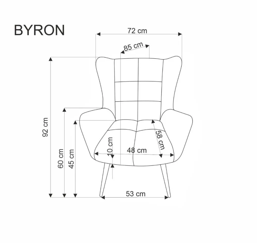 Fotel tapicerowany BYRON beżowy uszak I sklep meblowy MIRAT.