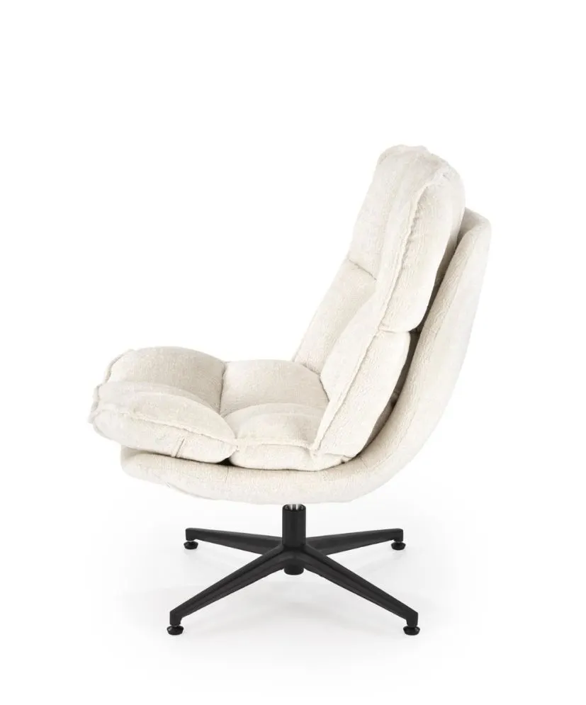 Fotel tapicerowany FOFANA kremowy obracany 360° I sklep meblowy MIRAT.