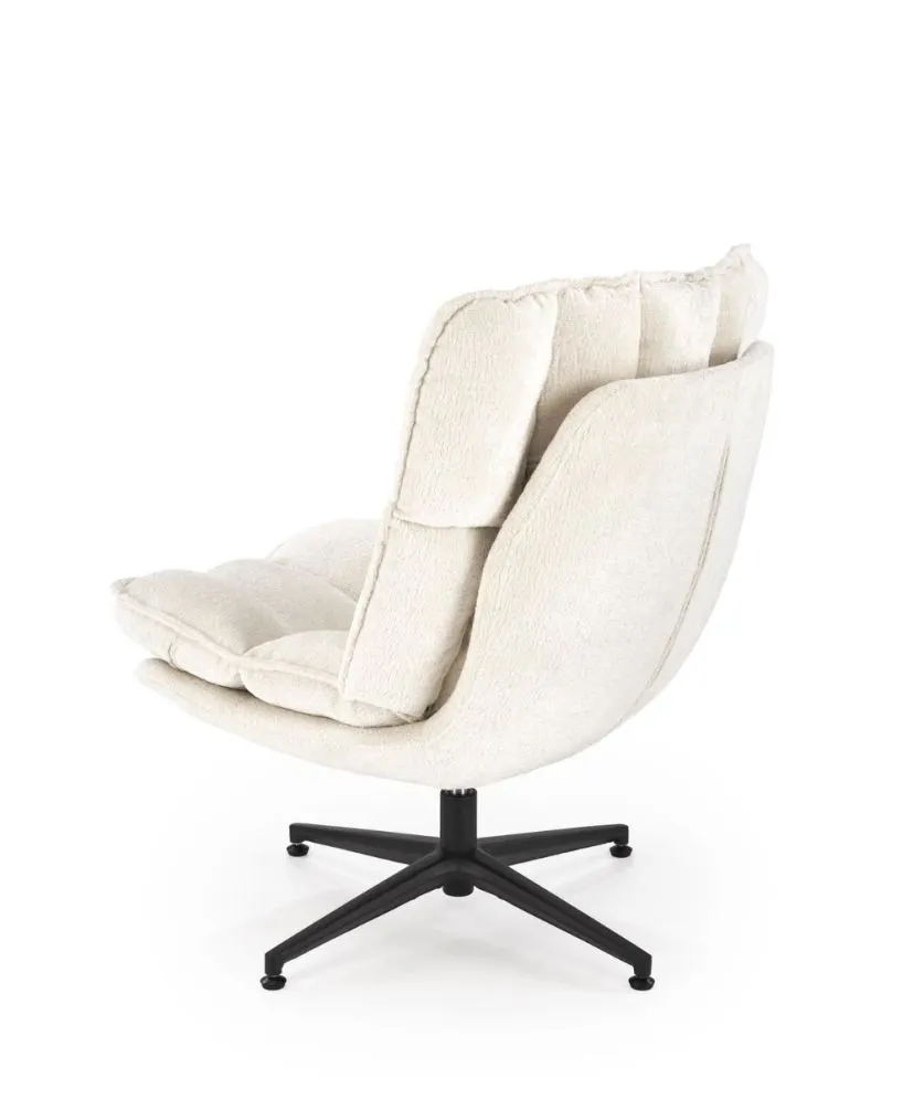 Fotel tapicerowany FOFANA kremowy obracany 360° I sklep meblowy MIRAT.