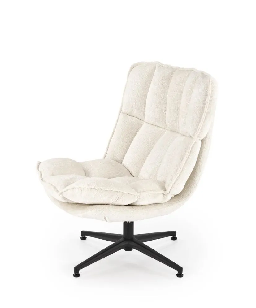 Fotel tapicerowany FOFANA kremowy obracany 360° I sklep meblowy MIRAT.