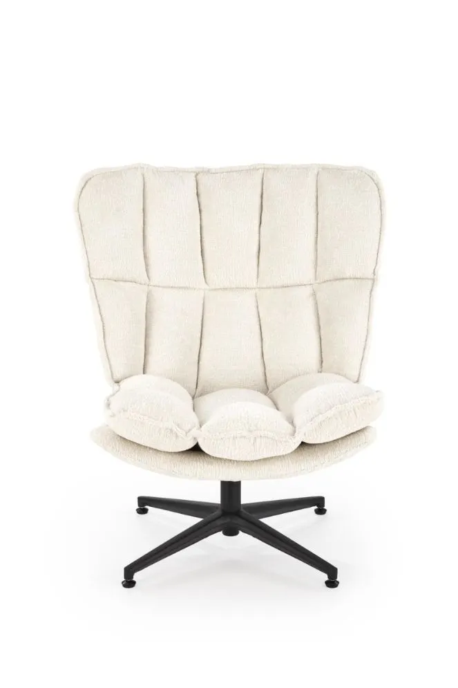 Fotel tapicerowany FOFANA kremowy obracany 360° I sklep meblowy MIRAT.