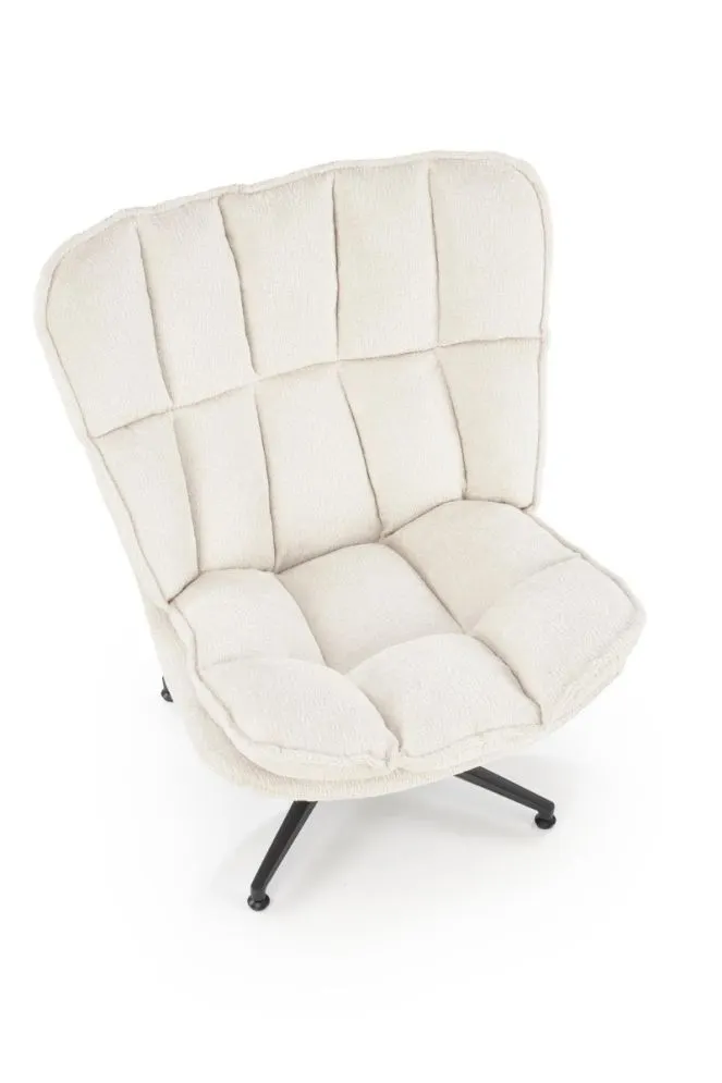 Fotel tapicerowany FOFANA kremowy obracany 360° I sklep meblowy MIRAT.