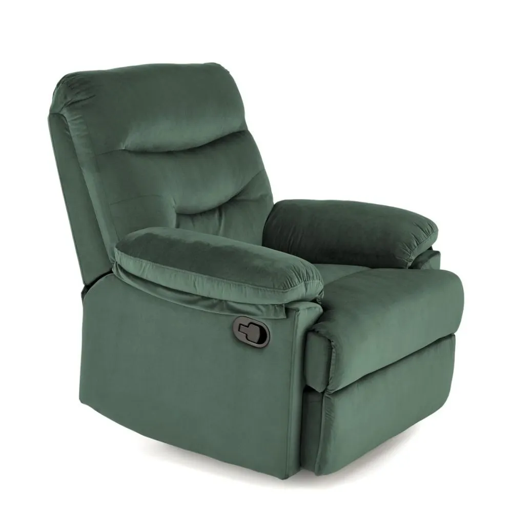 Fotel rozkładany DRAGER VELVET zielony do salonu I sklep meblowy MIRAT.