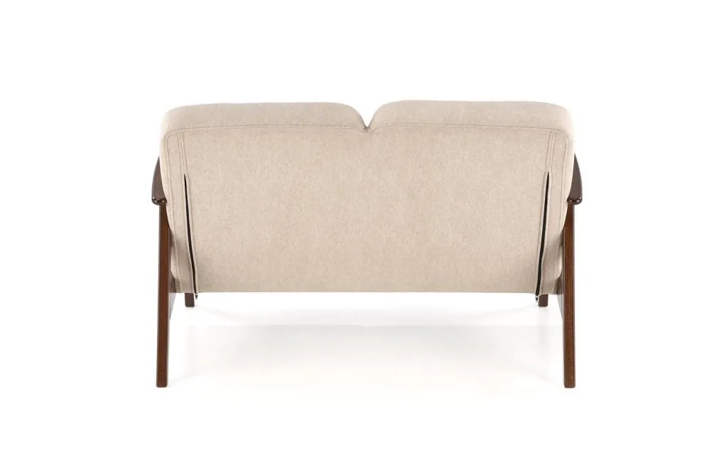 Sofa MILANO 2S beżowa/orzech na drewnianych nogach I sklep meblowy MIRAT. styl SKANDYNAWSKI