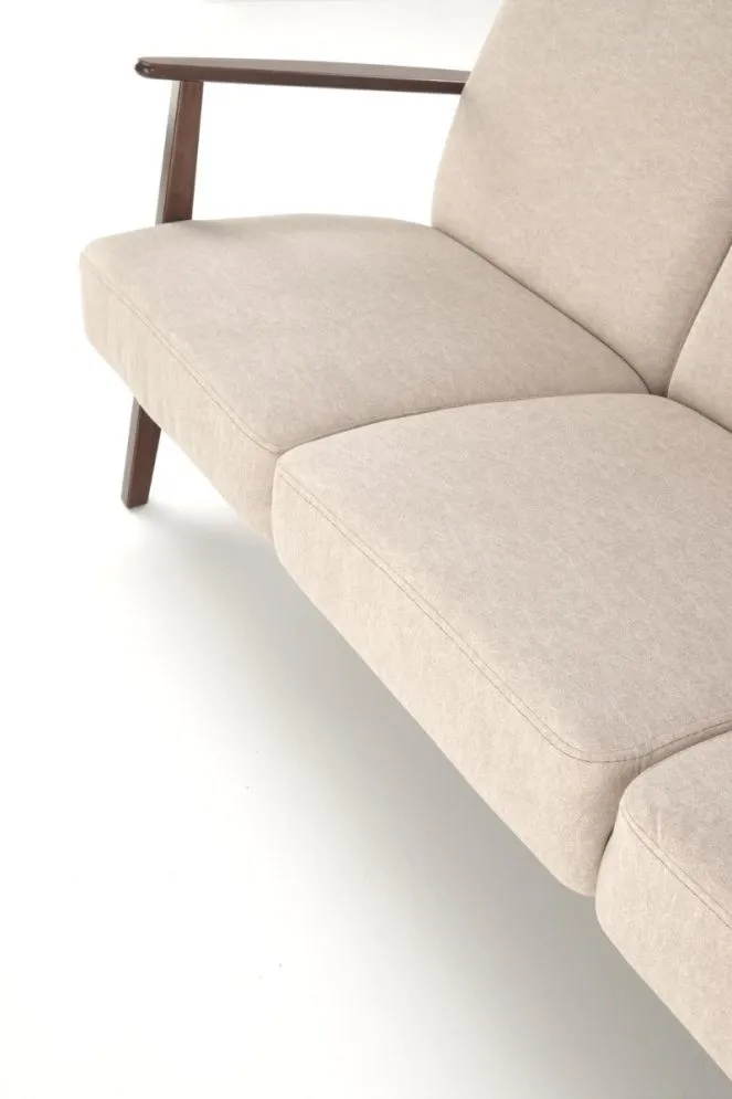Sofa MILANO 3S beżowa/orzech nierozkładana I sklep meblowy MIRAT. styl SKANDYNAWSKI