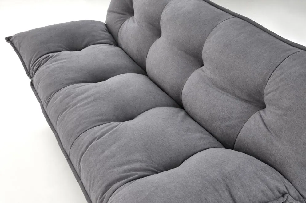 Sofa rozkładana z funkcją spania PILLOW szara na drewnianych nogach I sklep meblowy MIRAT.