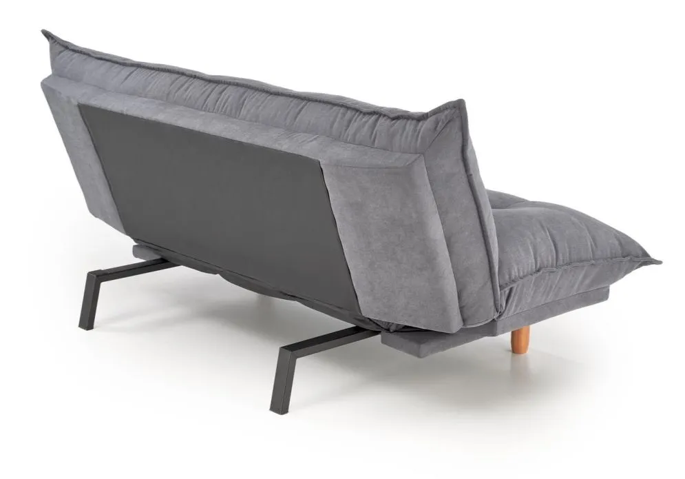 Sofa rozkładana z funkcją spania PILLOW szara na drewnianych nogach I sklep meblowy MIRAT.