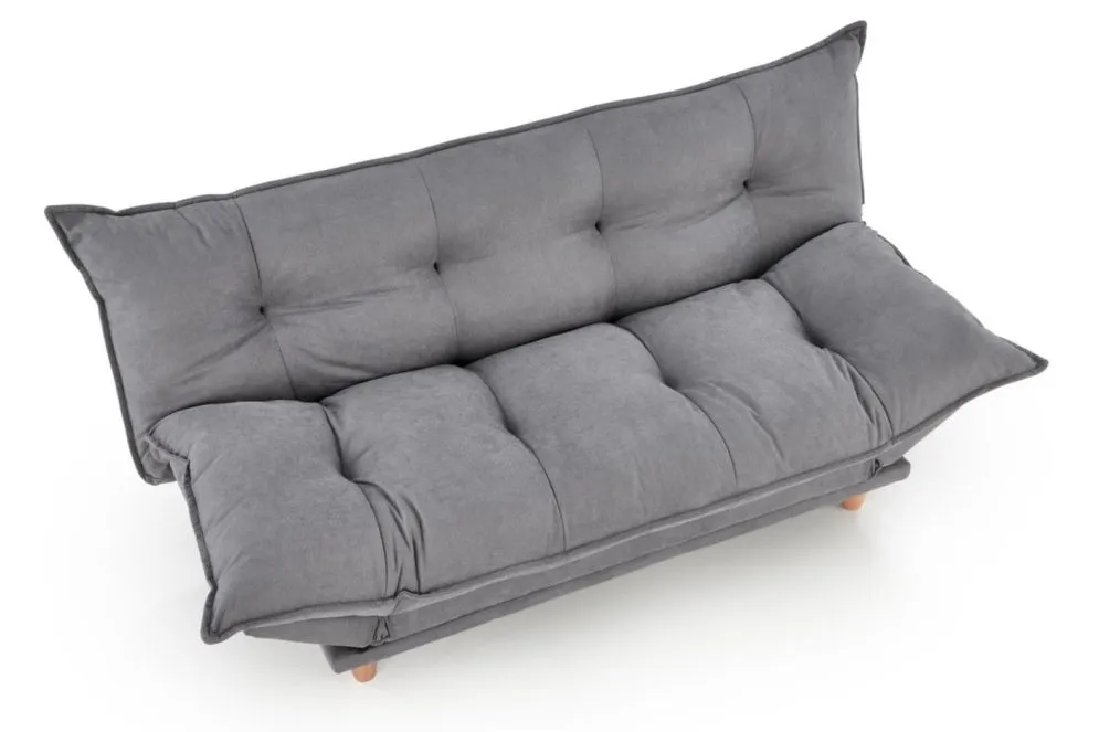 Sofa rozkładana z funkcją spania PILLOW szara na drewnianych nogach I sklep meblowy MIRAT.