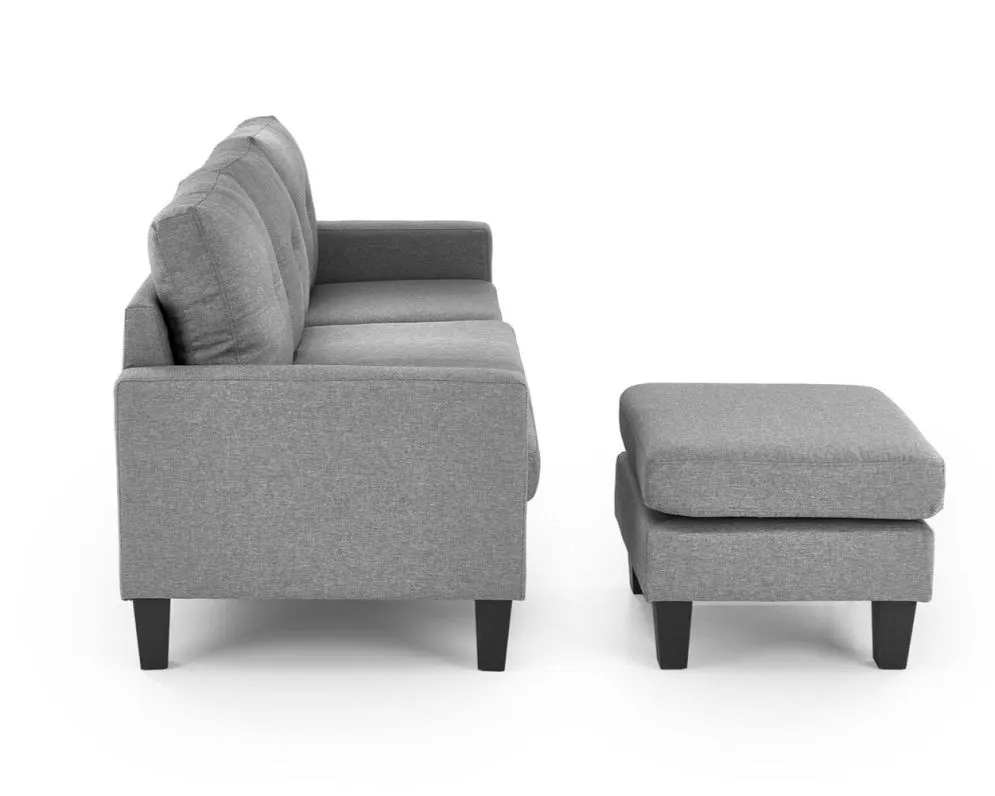 Sofa GERSON szara z podnóżkiem 3-osobowa I sklep meblowy MIRAT.