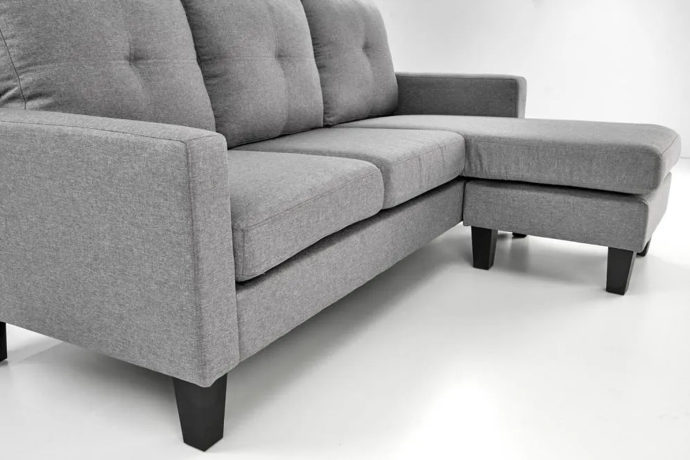 Sofa GERSON szara z podnóżkiem 3-osobowa I sklep meblowy MIRAT.