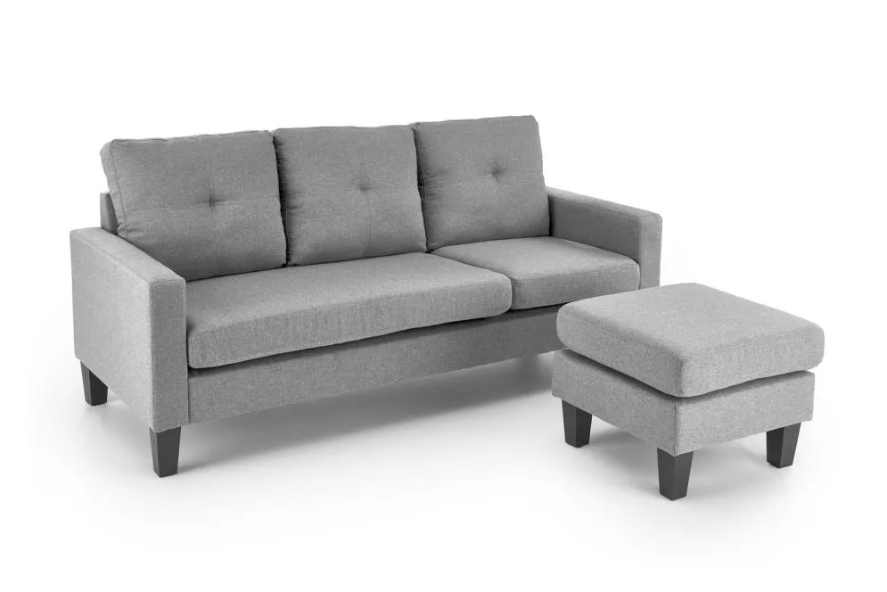 Sofa GERSON szara z podnóżkiem 3-osobowa I sklep meblowy MIRAT.