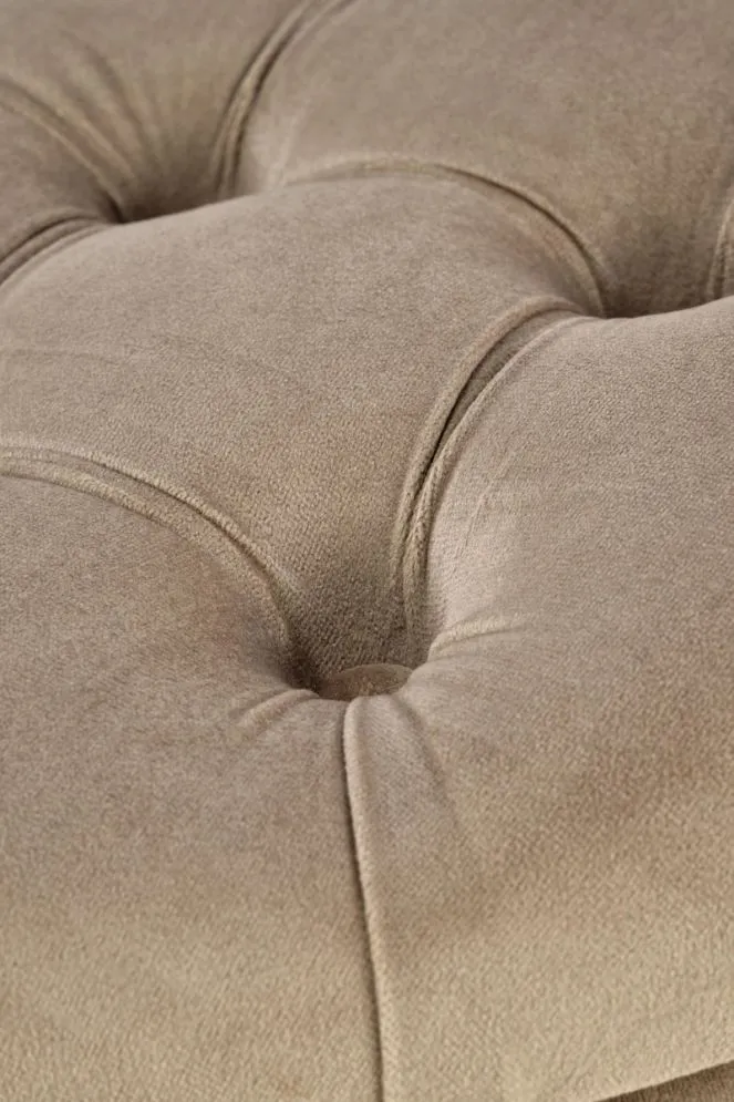 Pufa NUNEZ VELVET beżowa ze schowkiem pikowana I sklep meblowy MIRAT. styl GLAMOUR