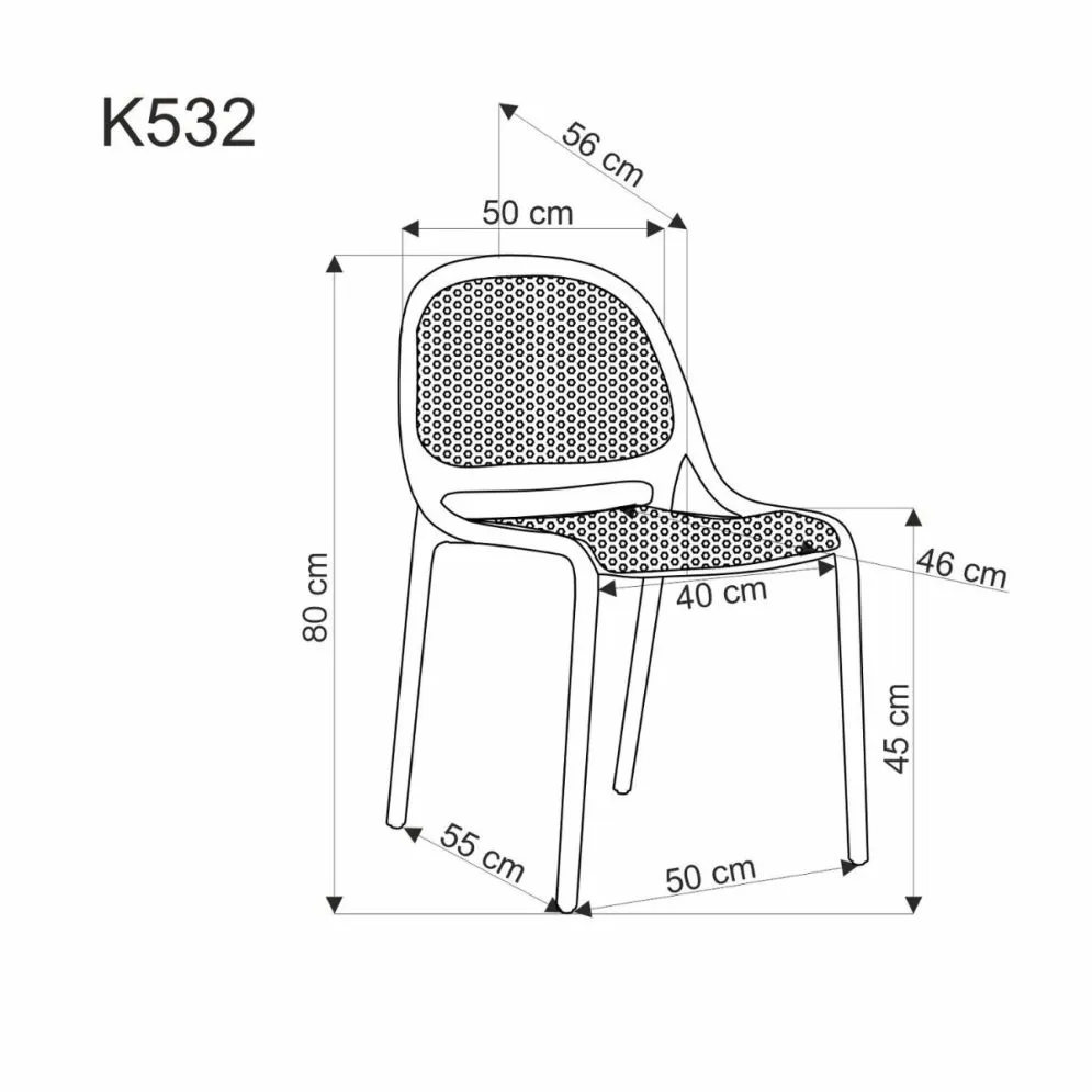 Krzesło K532 khaki z tworzywa PVC ażurowe I sklep meblowy MIRAT.