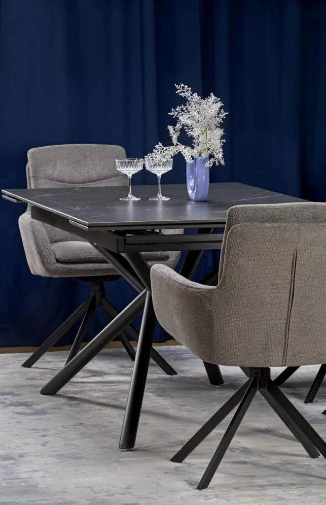 Stół rozkładany VITORINO 160(220)x90 czarny marmur w stylu loftowym I sklep meblowy MIRAT. styl LOFT