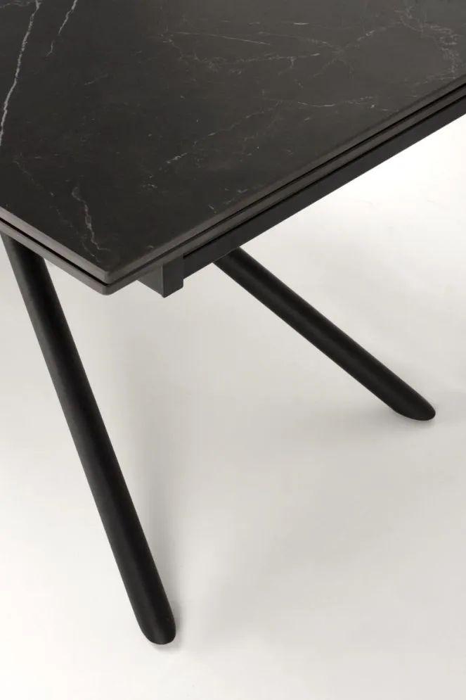 Stół rozkładany VITORINO 160(220)x90 czarny marmur w stylu loftowym I sklep meblowy MIRAT. styl LOFT