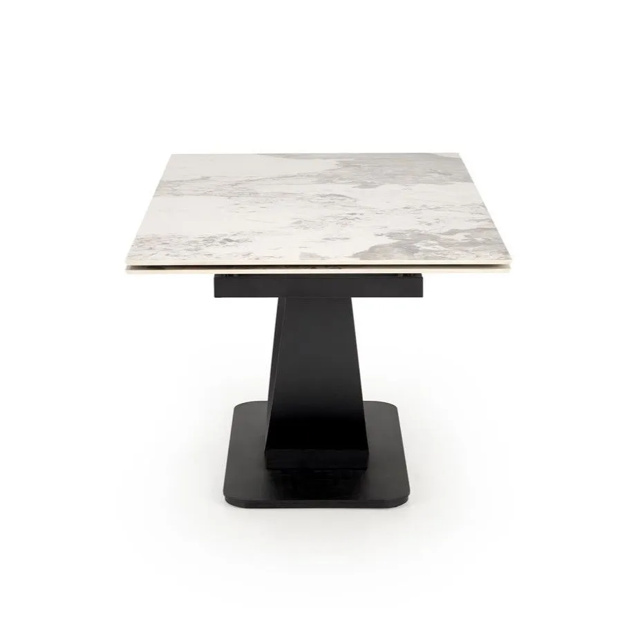 Stół rozkładany FERNANDO 160(240)x92 beżowy marmur/czarny designerski I sklep meblowy MIRAT. styl LOFT