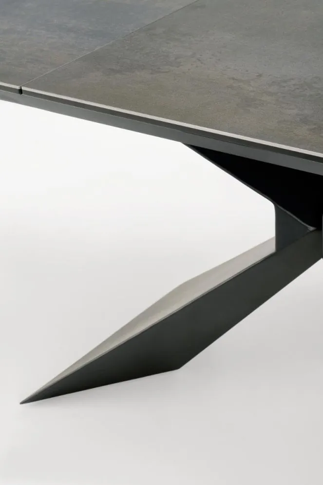 Stół rozkładany LUCIANO 180(230)x90 niebieski marmur/czarny na metalowej podstawie I sklep meblowy MIRAT. styl LOFT