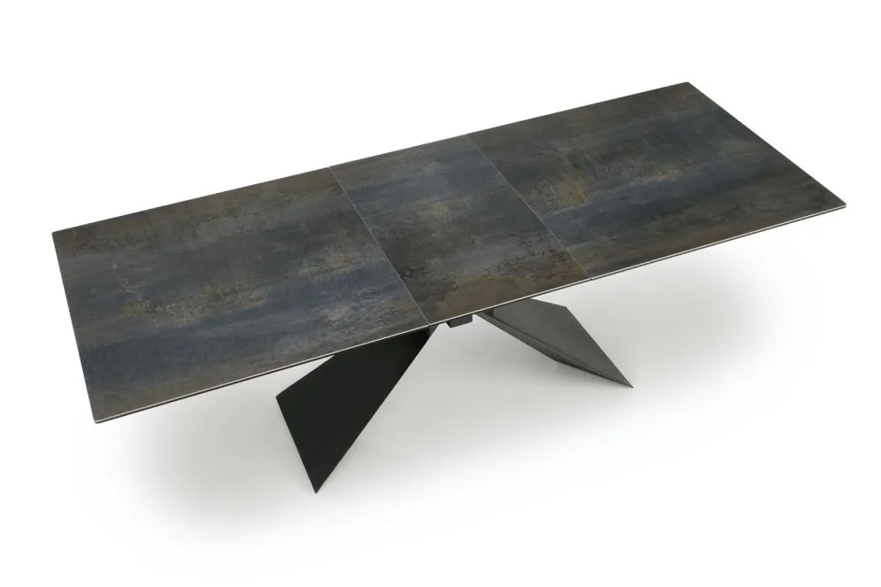 Stół rozkładany LUCIANO 180(230)x90 niebieski marmur/czarny na metalowej podstawie I sklep meblowy MIRAT. styl LOFT