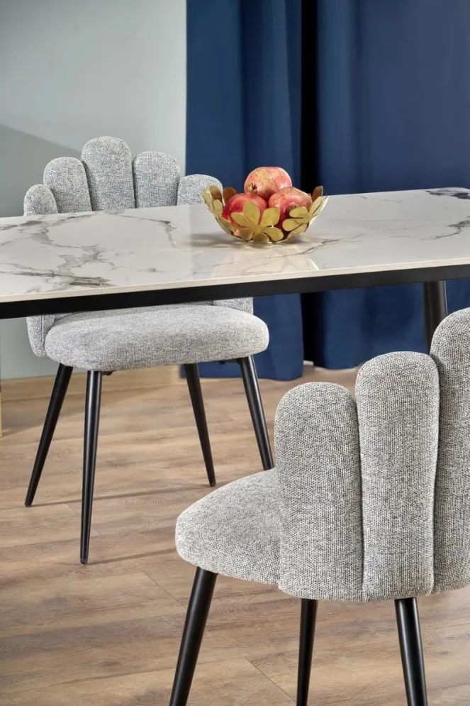 Stół EMILIO 120x80 biały marmur/czarny glamour I sklep meblowy MIRAT. styl GLAMOUR