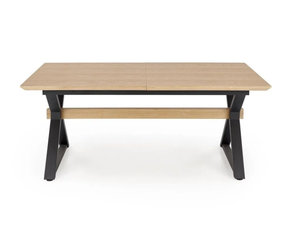 Stół rozkładany HENRY 180(300)x100 dąb naturalny/czarny 12-osobowy I sklep meblowy MIRAT. styl LOFT