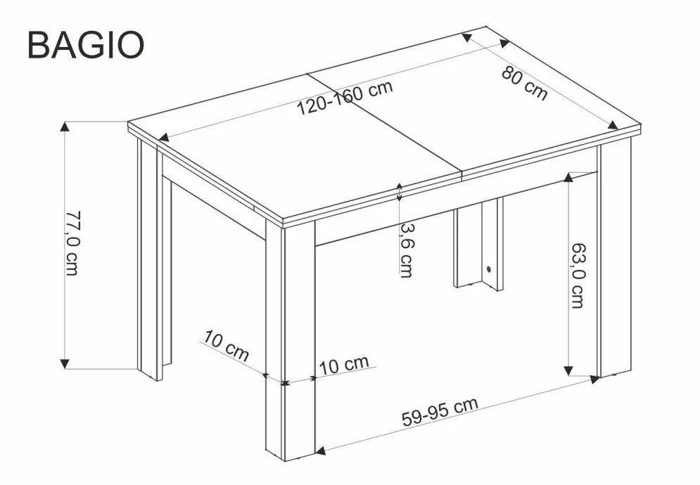Stół rozkładany BAGIO 120(160)x80 dąb artisan do jadalni I sklep meblowy MIRAT. styl SKANDYNAWSKI
