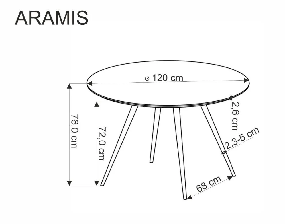 Stół okrągły ARAMIS 120x120 biały lastryko I sklep meblowy MIRAT.