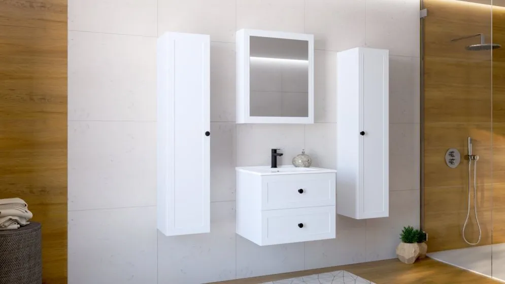 Szafka pod umywalkę TORETO 2S 60cm biały mat wisząca I sklep meblowy MIRAT. styl SKANDYNAWSKI kolekcja TORETO