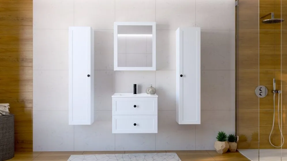 Szafka pod umywalkę TORETO 2S 60cm biały mat wisząca I sklep meblowy MIRAT. styl SKANDYNAWSKI kolekcja TORETO