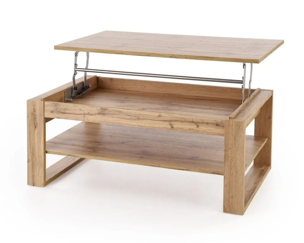 Ława podnoszona BETTY 114x65(92)cm dąb artisan/czarna loftowa I sklep meblowy MIRAT. styl LOFT