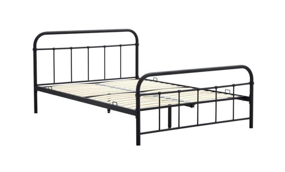 Łóżko metalowe LINDA 140x200 czarne loftowe I sklep meblowy MIRAT. styl LOFT