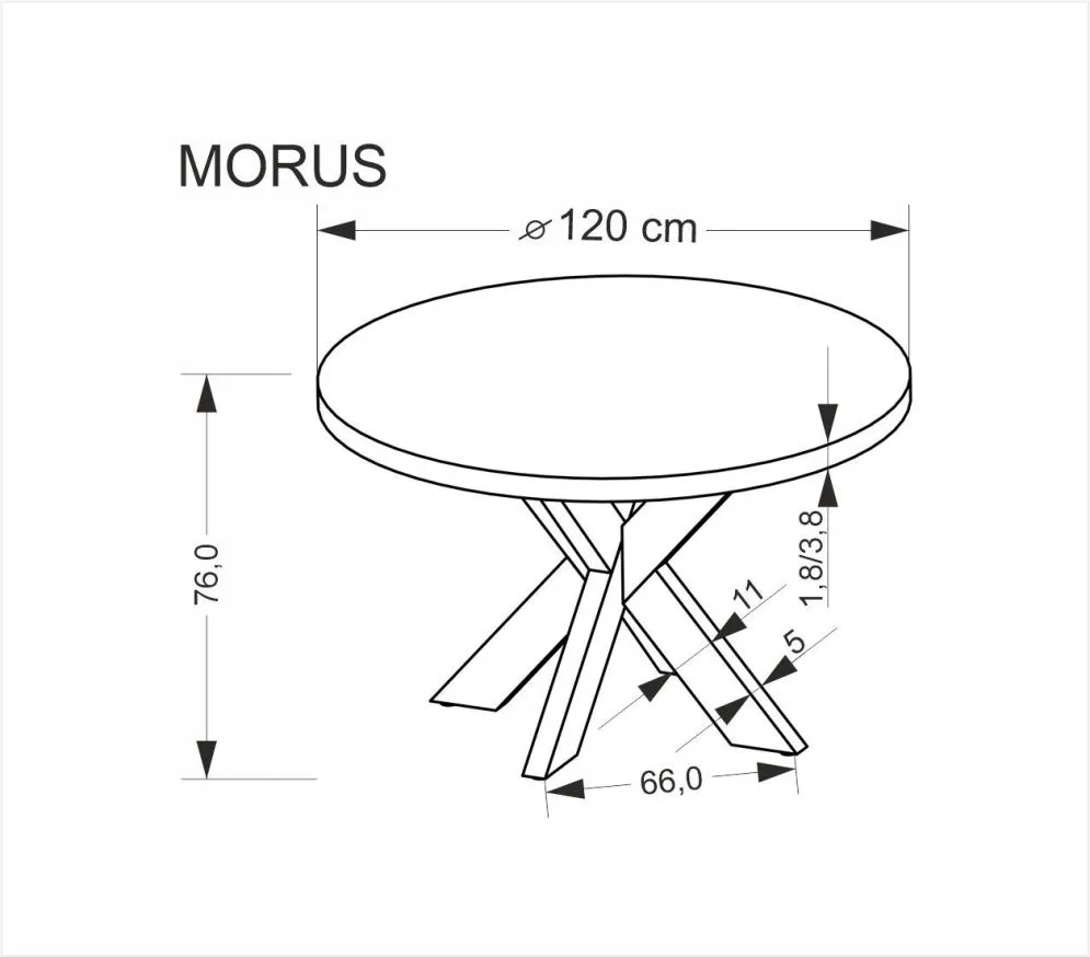 Stół okrągły MORUS 105x105 dąb naturalny do kuchni I sklep meblowy MIRAT. styl SKANDYNAWSKI