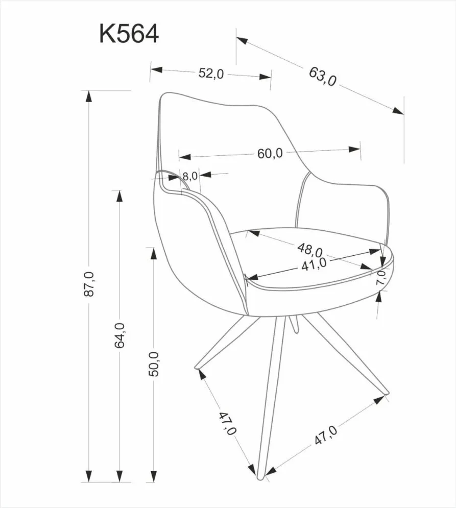 Krzesło tapicerowane K564 szare obracane 360° I sklep meblowy MIRAT.
