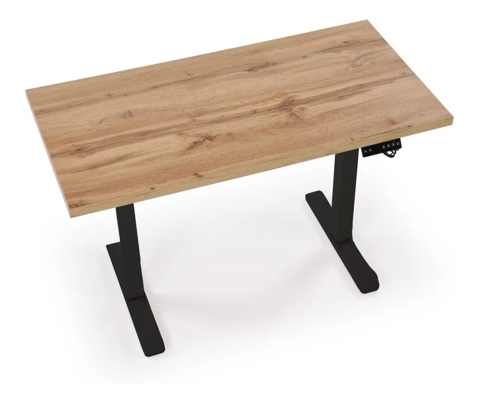 Metalowe biurko B54 120x60cm dąb artisan/czarne z regulacją wysokości I sklep meblowy MIRAT.