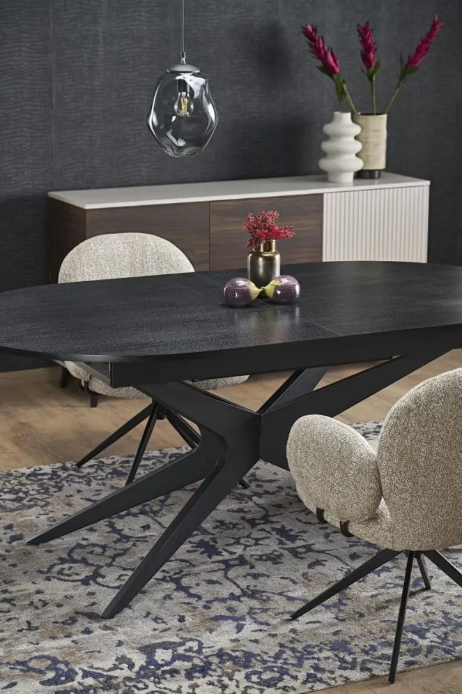 Stół rozkładany SANDRO 180(240)x100 czarny loftowy I sklep meblowy MIRAT. styl LOFT