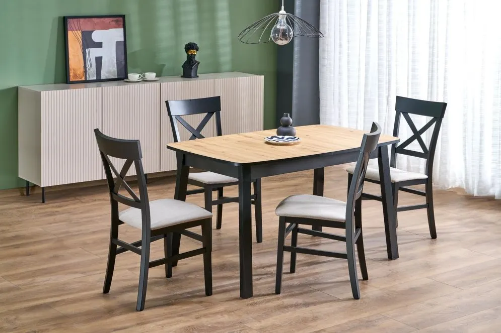 Stół rozkładany BARRIL 130(170)x80 dąb artisan/czarny loftowy I sklep meblowy MIRAT. styl LOFT