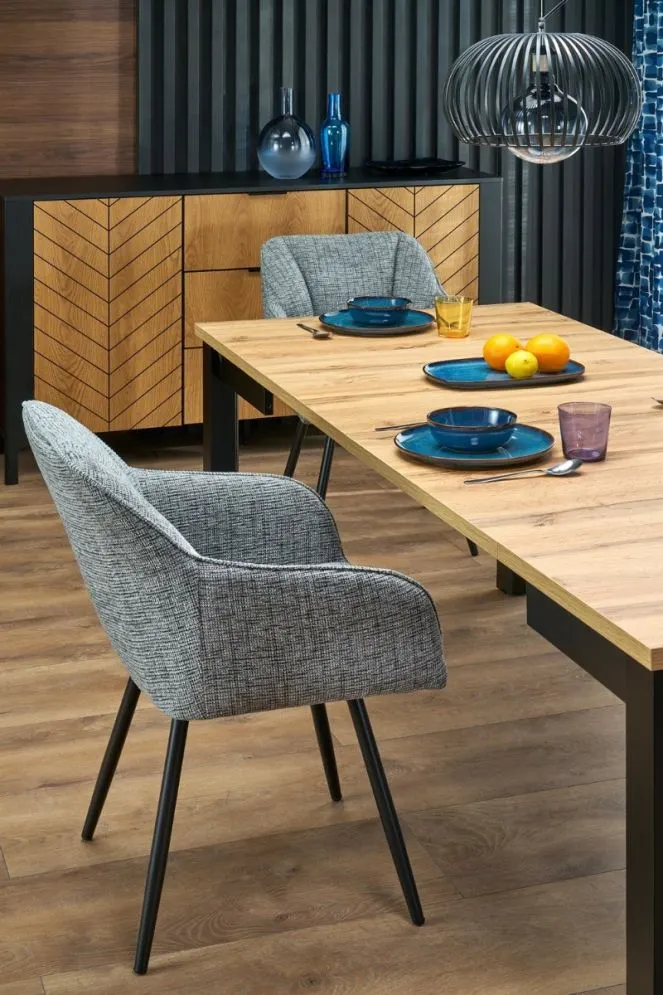 Stół rozkładany QUBIK 80(200)x80 dąb artisan/czarny matowy I sklep meblowy MIRAT. styl LOFT