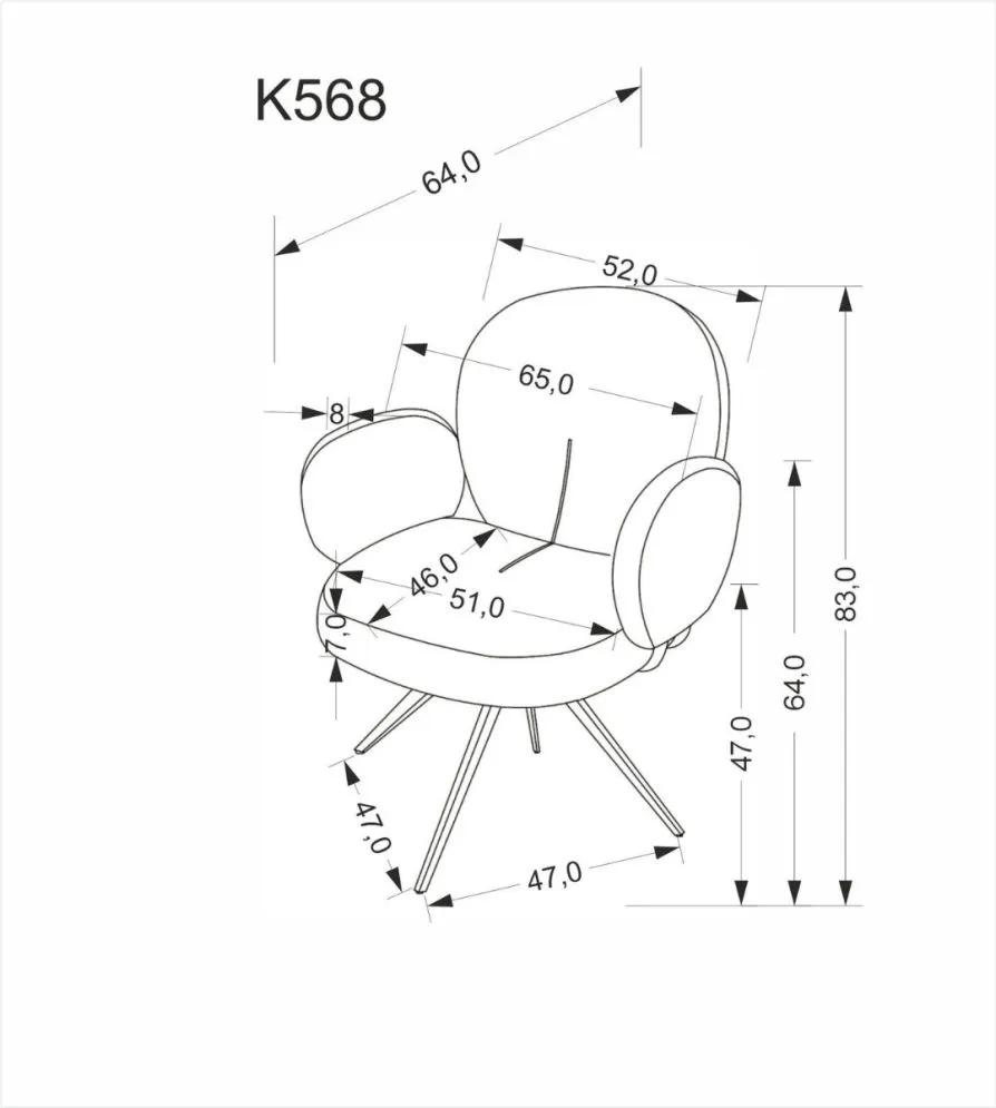 Krzesło tapicerowane K568 cynamonowe obracane do jadalni I sklep meblowy MIRAT. styl LOFT
