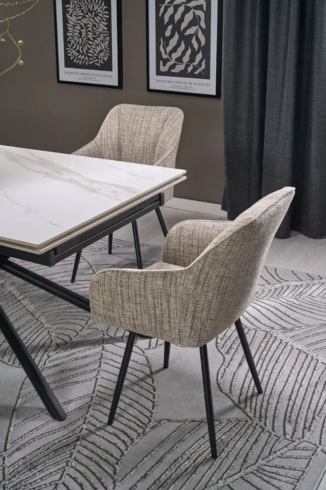 Krzesło tapicerowane K576 beżowe obracane 360° I sklep meblowy MIRAT. styl LOFT