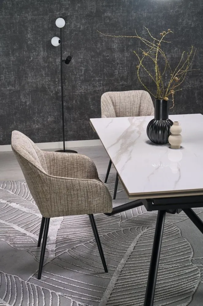 Krzesło tapicerowane K576 beżowe obracane 360° I sklep meblowy MIRAT. styl LOFT