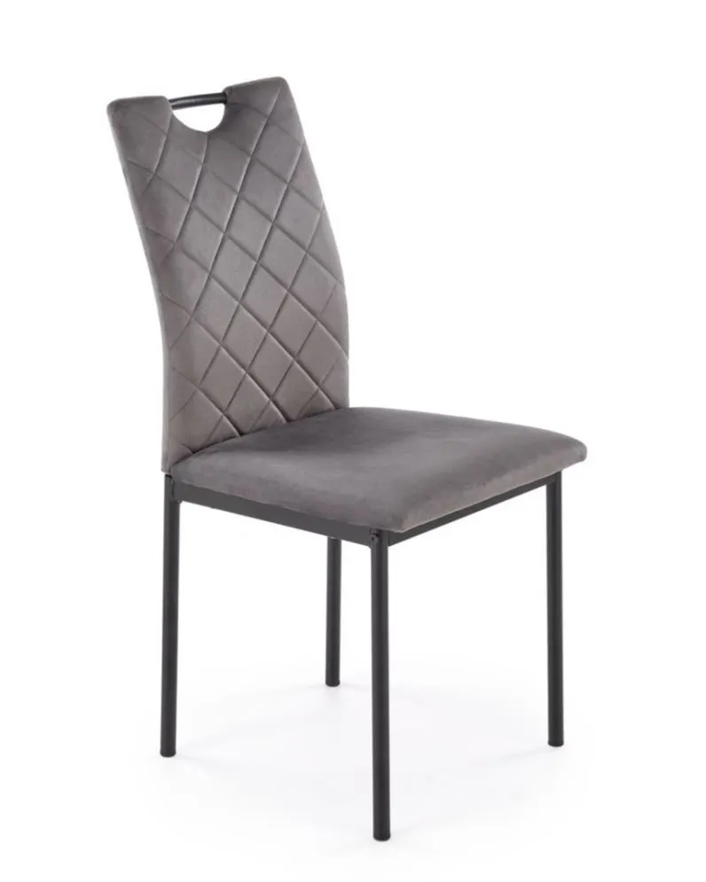 Krzesło tapicerowane K577 VELVET szare/czarne loftowe I sklep meblowy MIRAT. styl LOFT