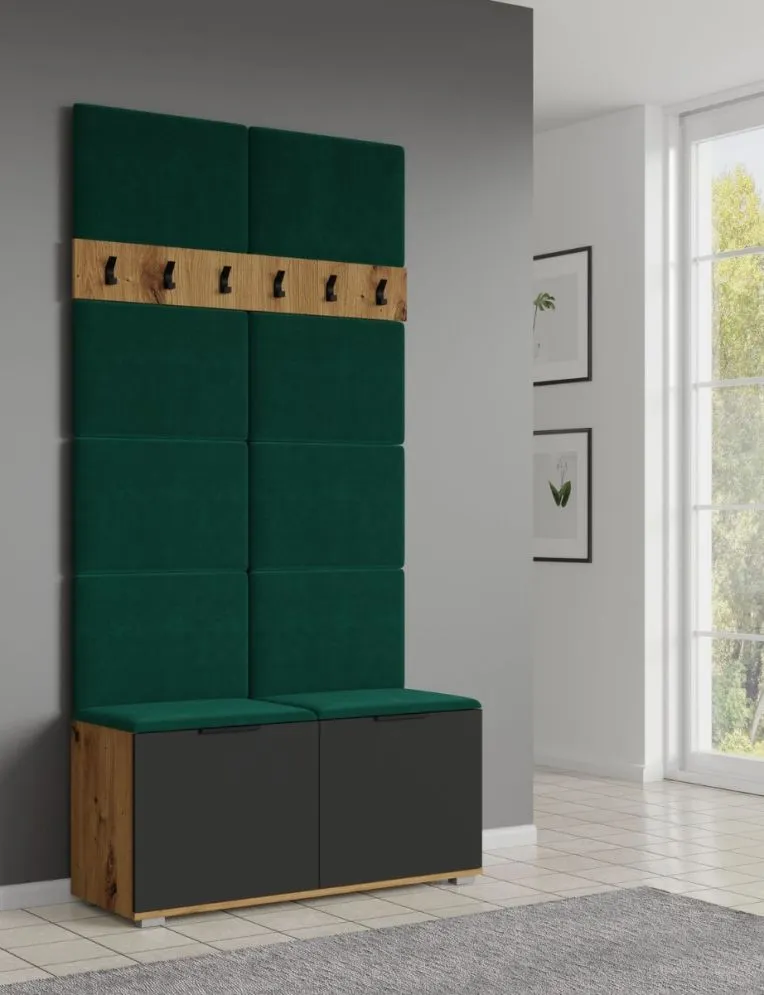 Panel tapicerowany CLIF P-50 50x35 zielony aksamitny I sklep meblowy MIRAT.  kolekcja CLIF
