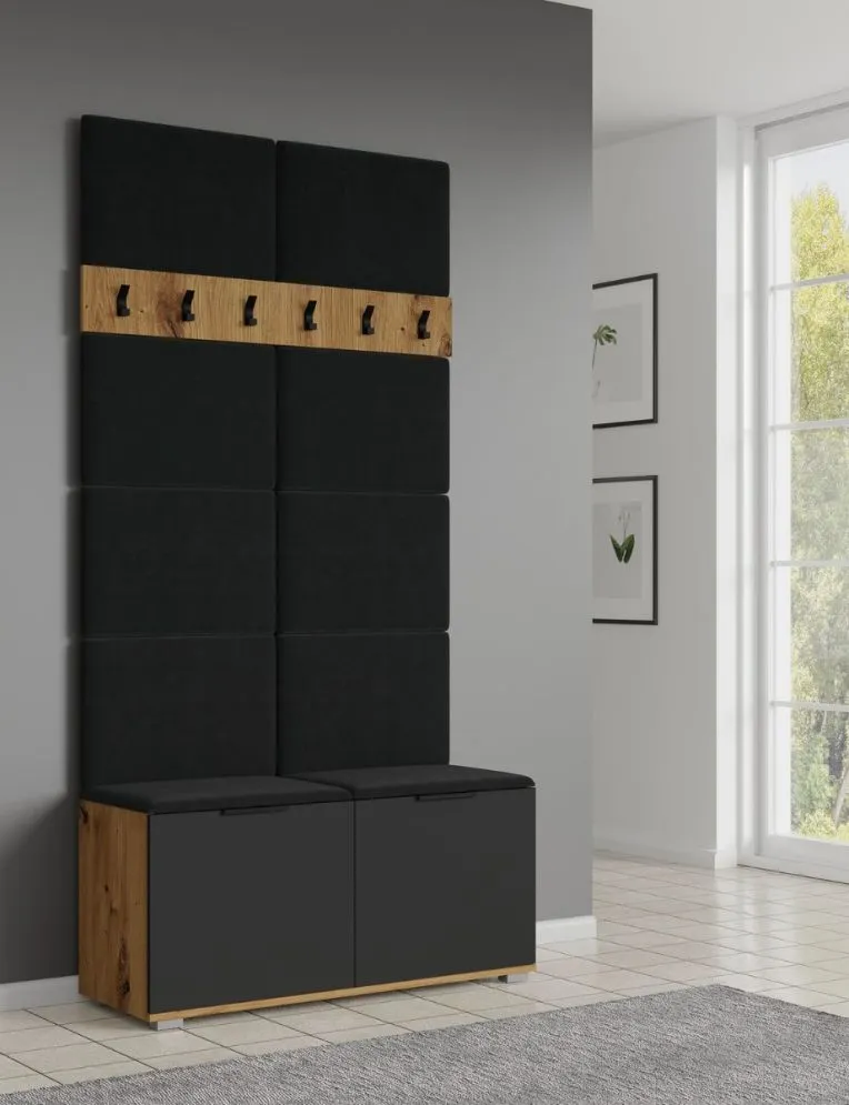 Panel tapicerowany CLIF P-50 50x35 czarny welurowy I sklep meblowy MIRAT.  kolekcja CLIF