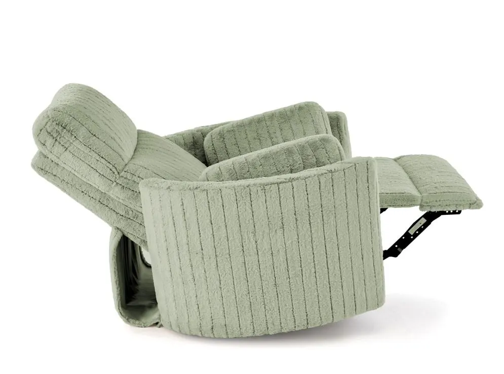 Wygodny fotel rozkładany elektrycznie PEGAS miętowy obracany z funkcją kołyski I sklep meblowy MIRAT.