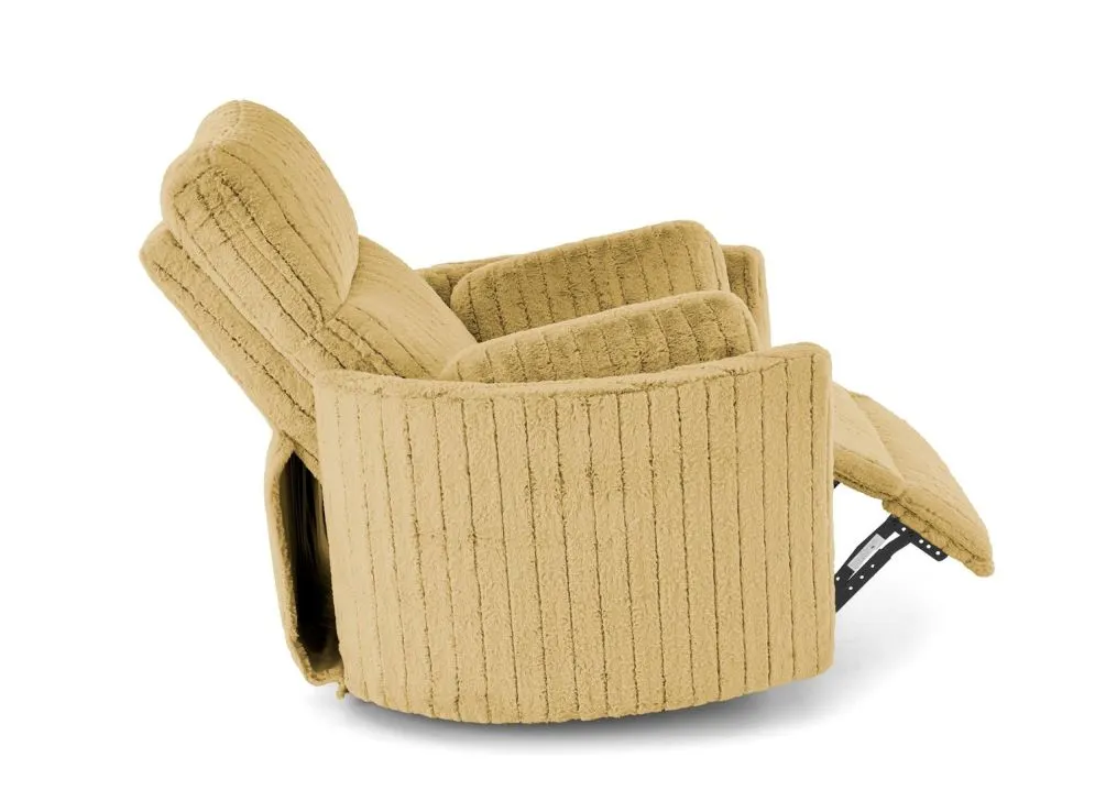 Fotel rozkładany elektrycznie PEGAS musztardowy obracany z funkcją kołyski I sklep meblowy MIRAT.