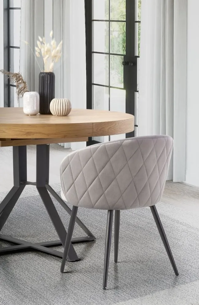Krzesło tapicerowane K430 VELVET szare tapicerowane z podłokietnikami | MIRAT. styl GLAMOUR, LOFT
