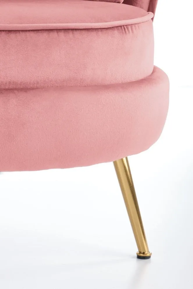 Fotel tapicerowany ALMOND różowy muszelka I sklep meblowy MIRAT. styl GLAMOUR