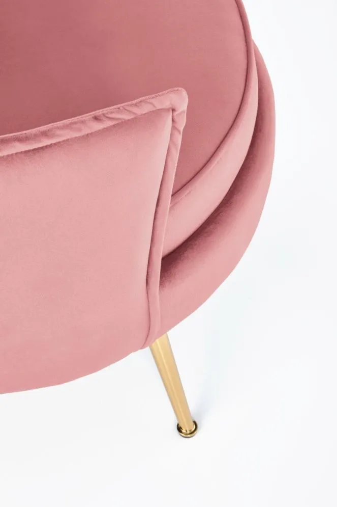 Fotel tapicerowany ALMOND różowy muszelka I sklep meblowy MIRAT. styl GLAMOUR