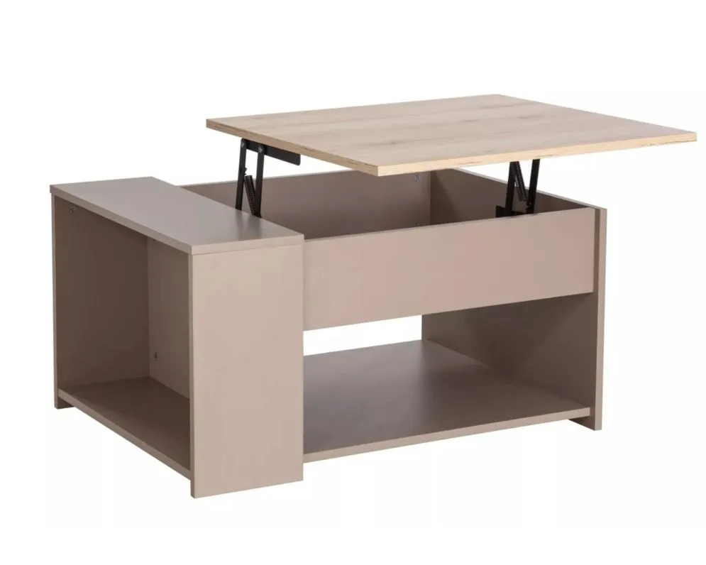 Ława DROP 80x60 dąb/beżowa I sklep meblowy MIRAT. styl GLAMOUR, PASTELE